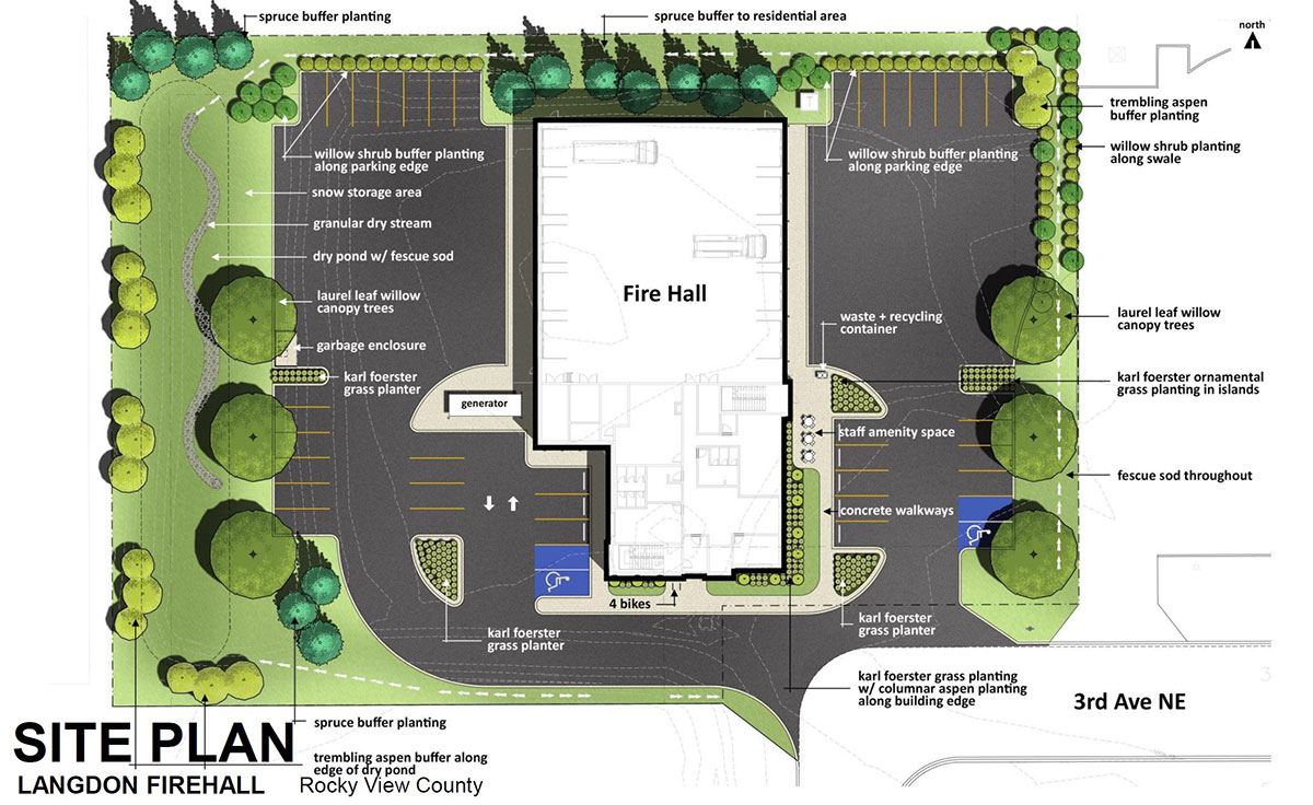 Image showing the Site Plan for the new Langdon Fire Station