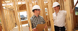 Building inspectors at a building site