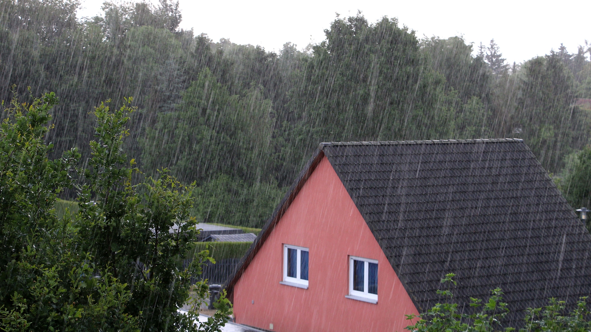 House during rainstorm
